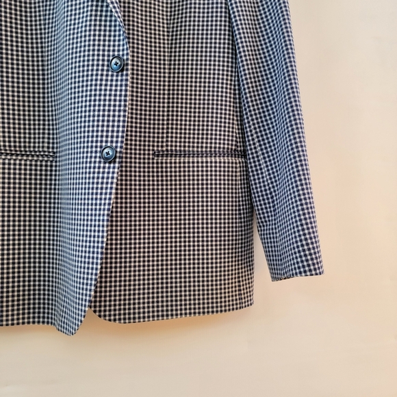 Tommy Hilfiger Navy Blue Gingham Checkered Sports Coat 44R Blazer Preppy Jacket - Picture 6 of 16